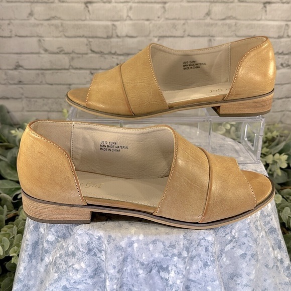 A Rider Girl - Light Caramel Half D’Orsay Open Toe Low Heel Flats WMS 10M✨EUC - Picture 4 of 10